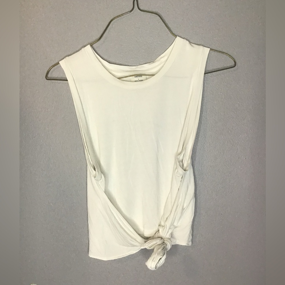 Wilfred White Sleeveless Tie-Front Tank Top Small